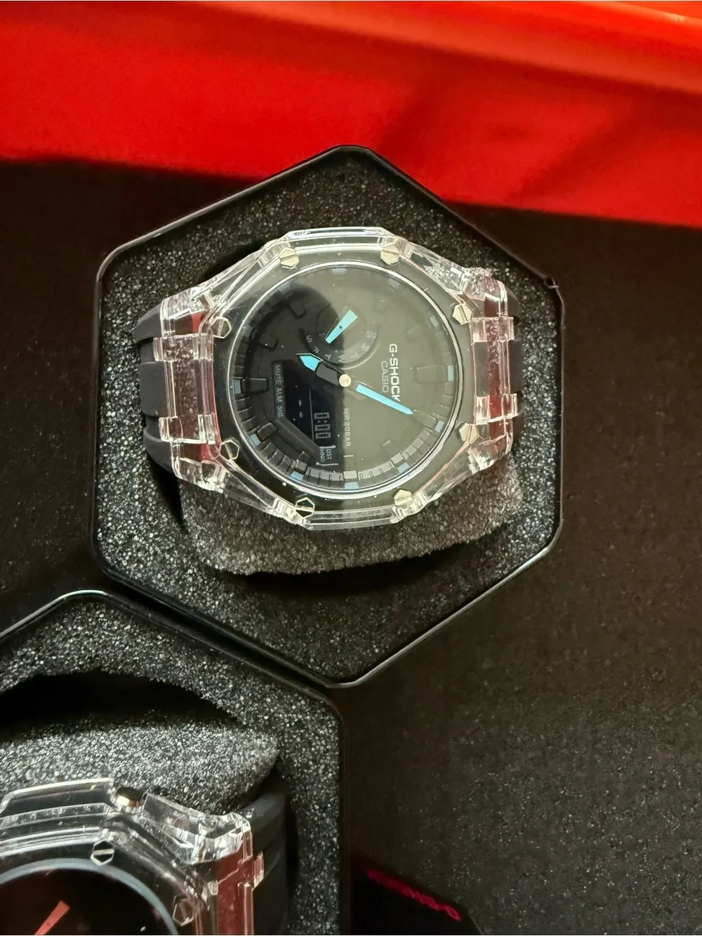 Casio G Shock Ap mods Clear Case Black Strap Men's lot -3